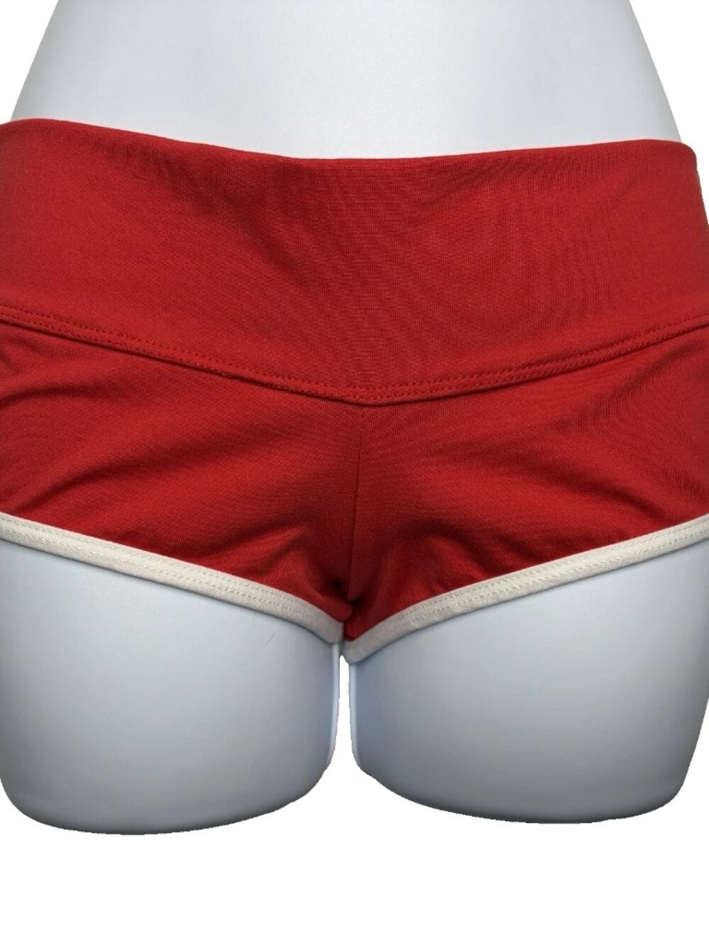 Bad Kitty Retro Sports Shorts Hot Pants Size S Red White Dance Pole Rave